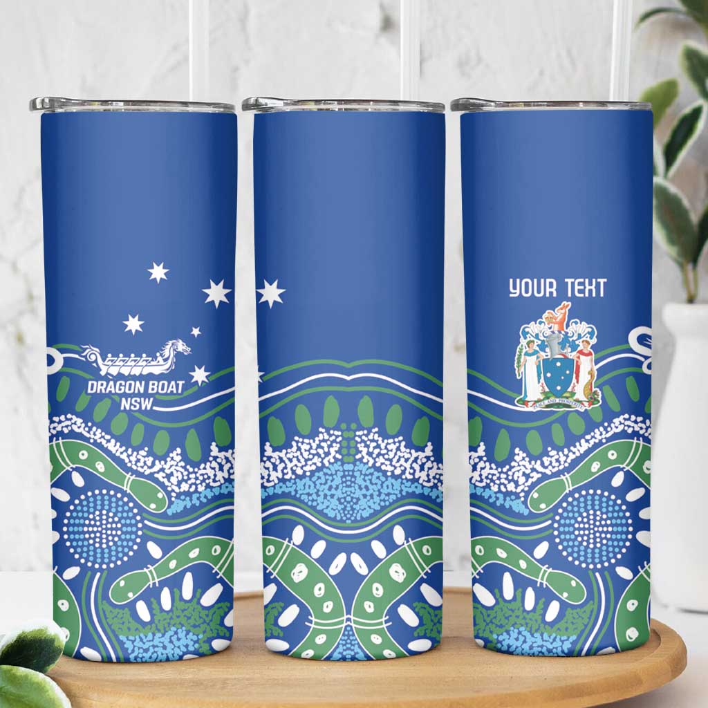 Personalised Australia Victoria Dragons Boat Skinny Tumbler Aussie Aboriginal Dot Style