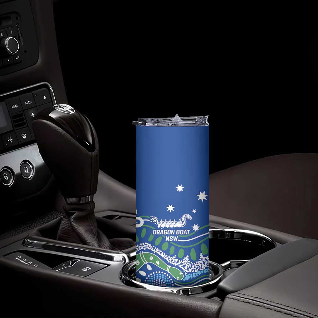 Personalised Australia Victoria Dragons Boat Skinny Tumbler Aussie Aboriginal Dot Style