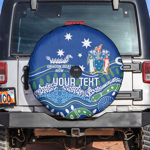 Personalised Australia Victoria Dragons Boat Spare Tire Cover Aussie Aboriginal Dot Style