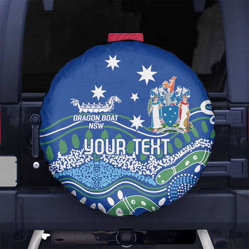 Personalised Australia Victoria Dragons Boat Spare Tire Cover Aussie Aboriginal Dot Style