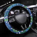 Australia Victoria Dragons Boat Steering Wheel Cover Aussie Aboriginal Dot Style