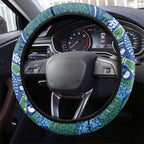 Australia Victoria Dragons Boat Steering Wheel Cover Aussie Aboriginal Dot Style