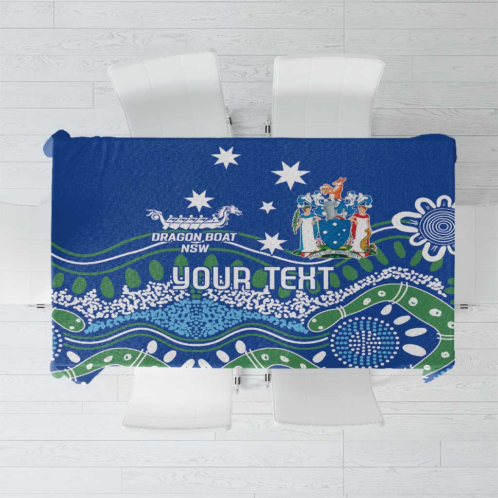 Personalised Australia Victoria Dragons Boat Tablecloth Aussie Aboriginal Dot Style
