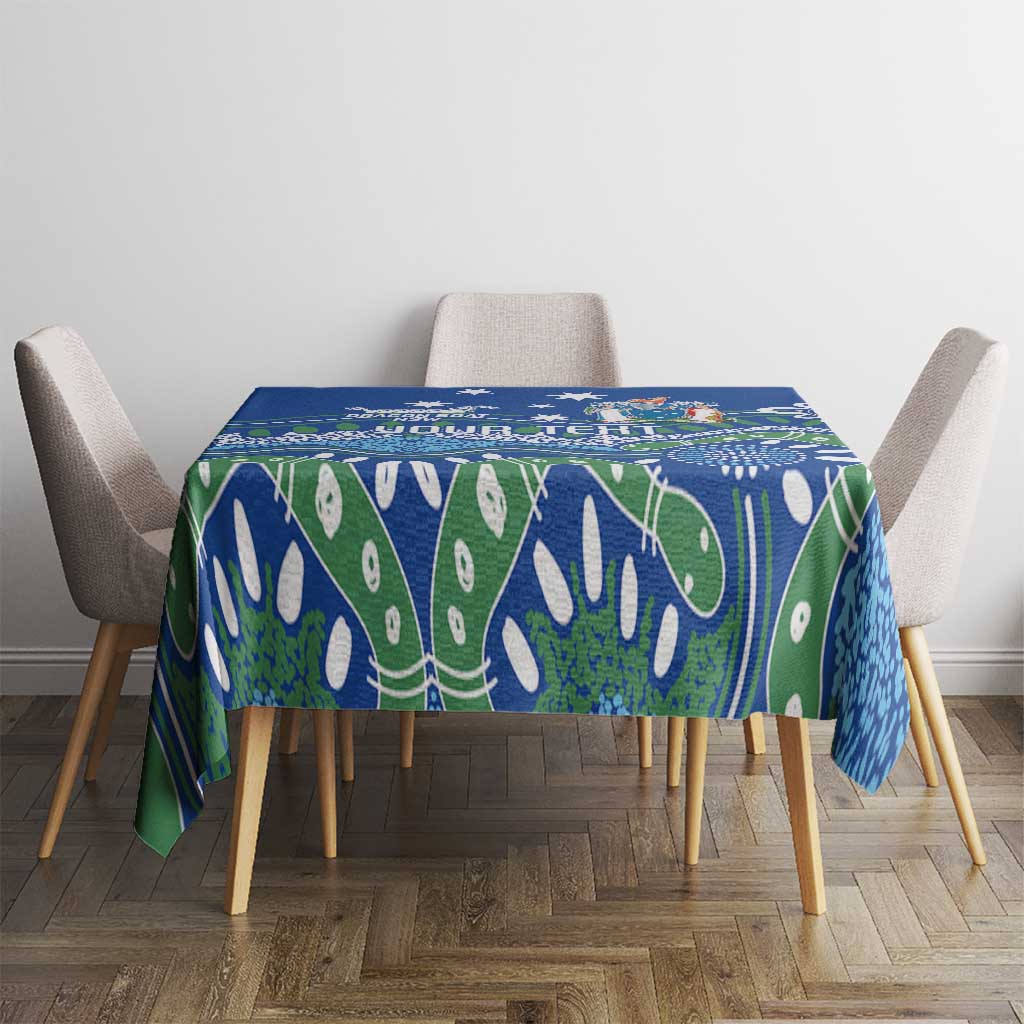 Personalised Australia Victoria Dragons Boat Tablecloth Aussie Aboriginal Dot Style