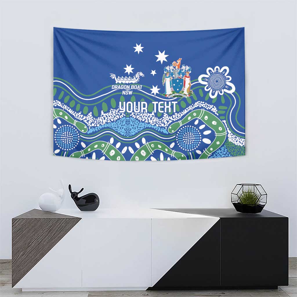 Personalised Australia Victoria Dragons Boat Tapestry Aussie Aboriginal Dot Style