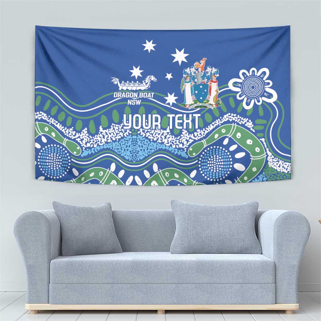 Personalised Australia Victoria Dragons Boat Tapestry Aussie Aboriginal Dot Style