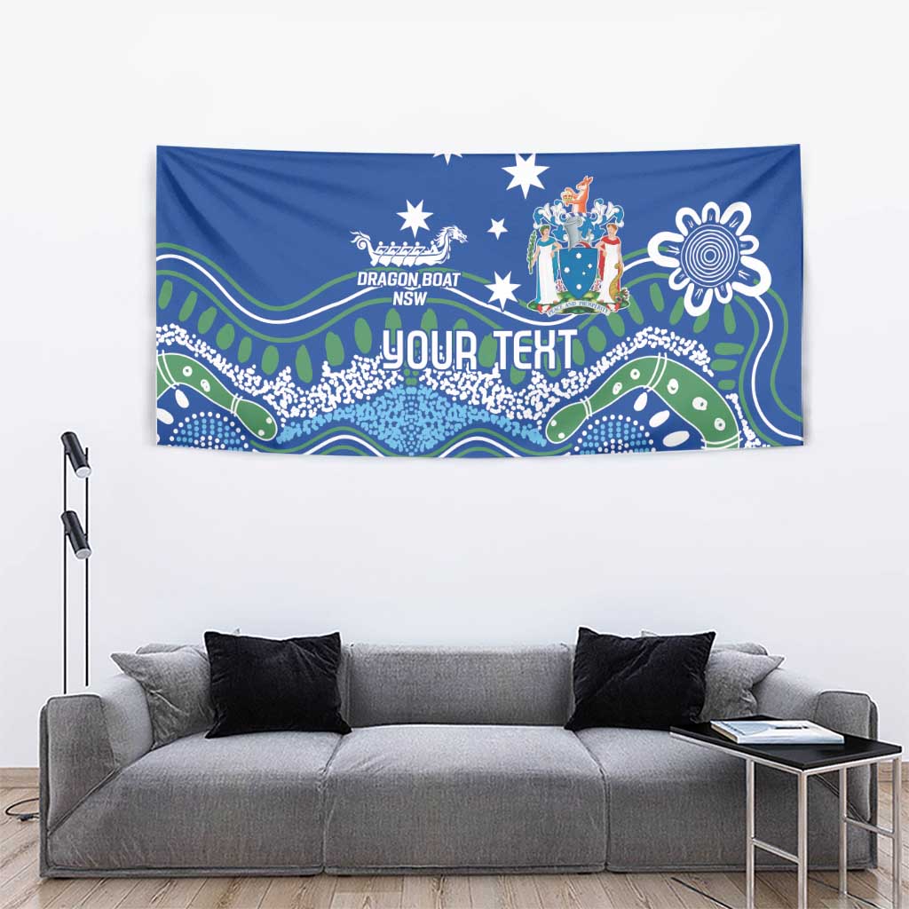Personalised Australia Victoria Dragons Boat Tapestry Aussie Aboriginal Dot Style