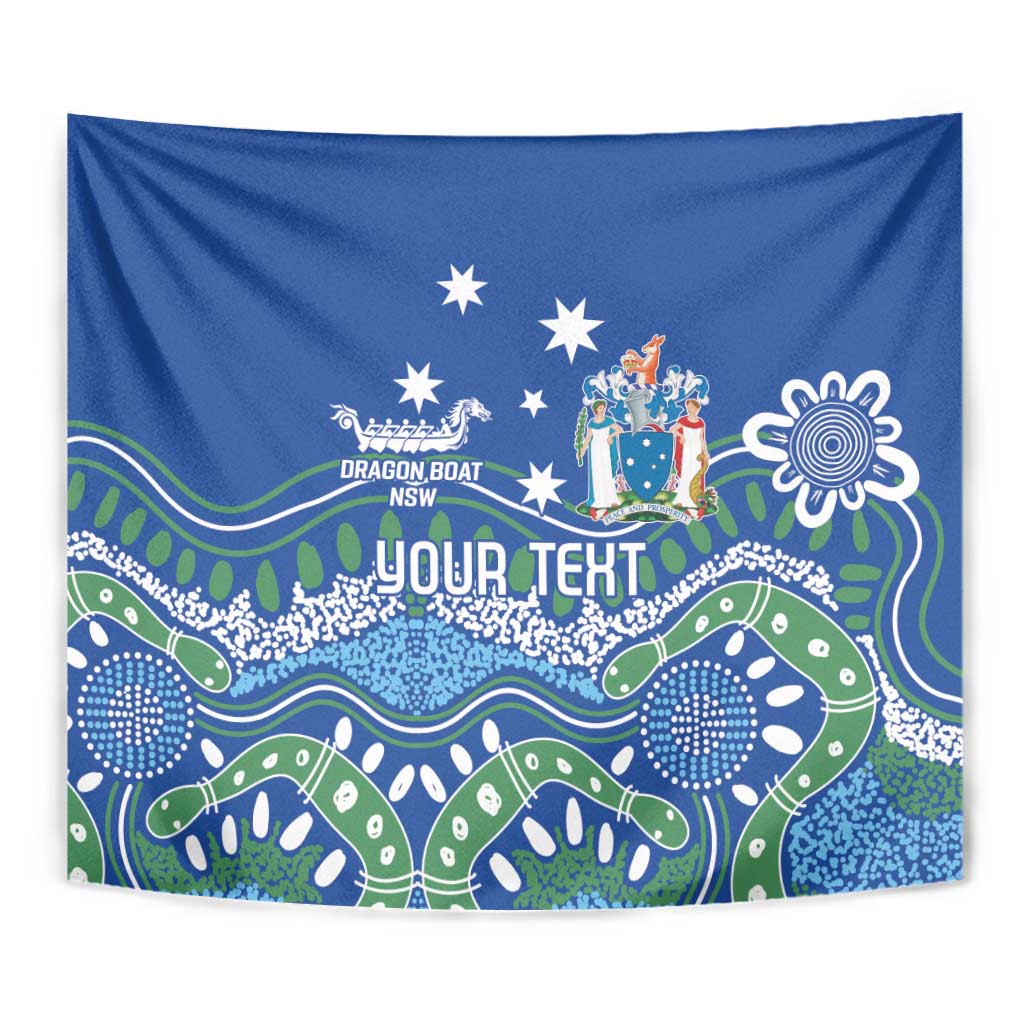Personalised Australia Victoria Dragons Boat Tapestry Aussie Aboriginal Dot Style