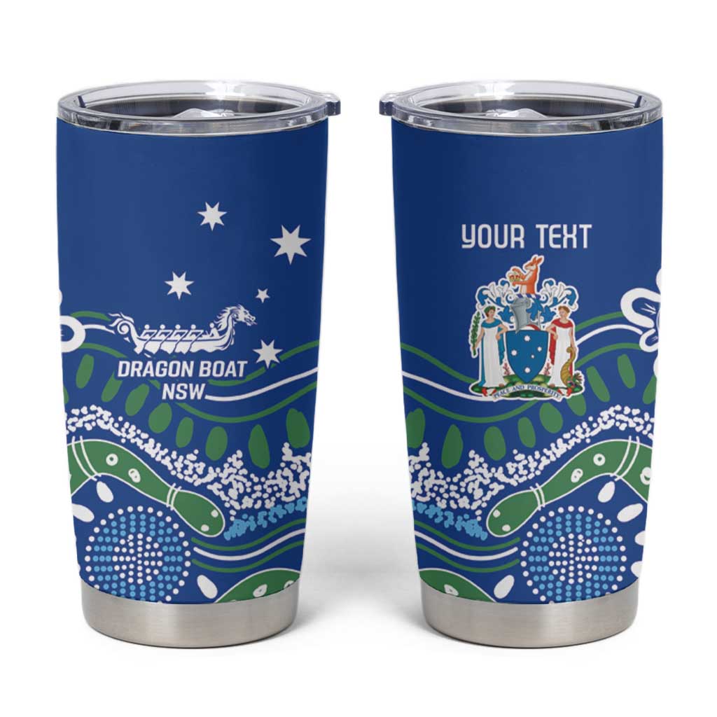 Personalised Australia Victoria Dragons Boat Tumbler Cup Aussie Aboriginal Dot Style