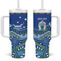 Personalised Australia Victoria Dragons Boat Tumbler With Handle Aussie Aboriginal Dot Style