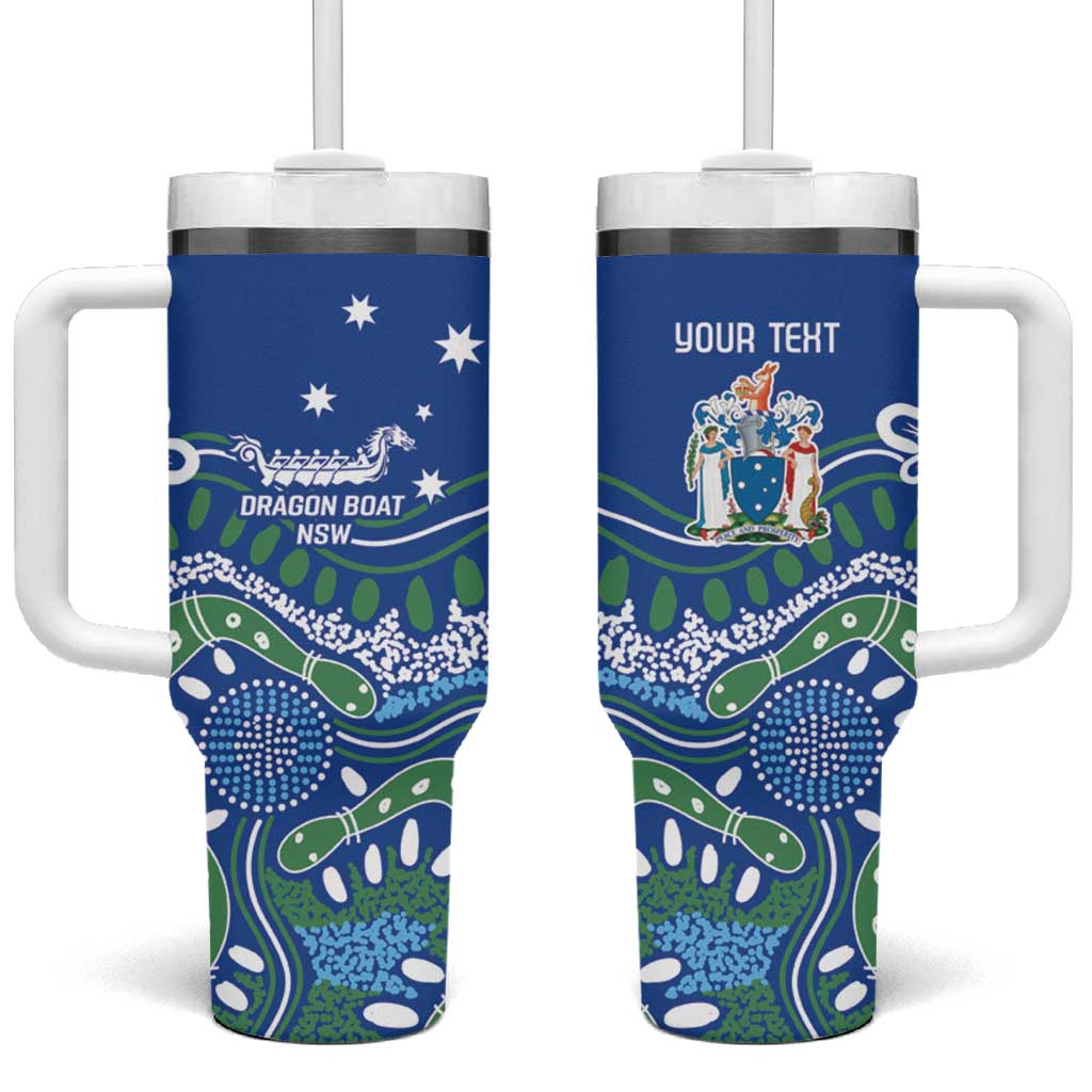 Personalised Australia Victoria Dragons Boat Tumbler With Handle Aussie Aboriginal Dot Style