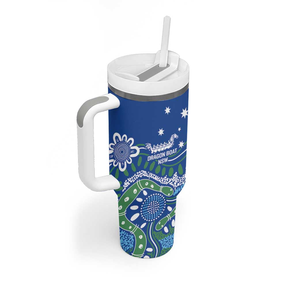 Personalised Australia Victoria Dragons Boat Tumbler With Handle Aussie Aboriginal Dot Style