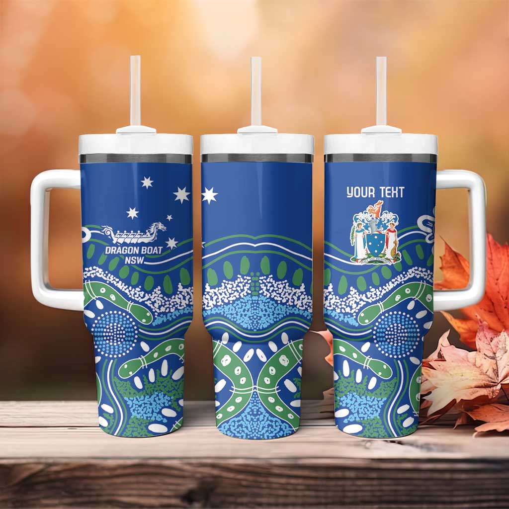 Personalised Australia Victoria Dragons Boat Tumbler With Handle Aussie Aboriginal Dot Style