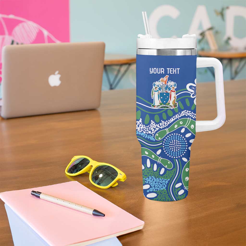 Personalised Australia Victoria Dragons Boat Tumbler With Handle Aussie Aboriginal Dot Style