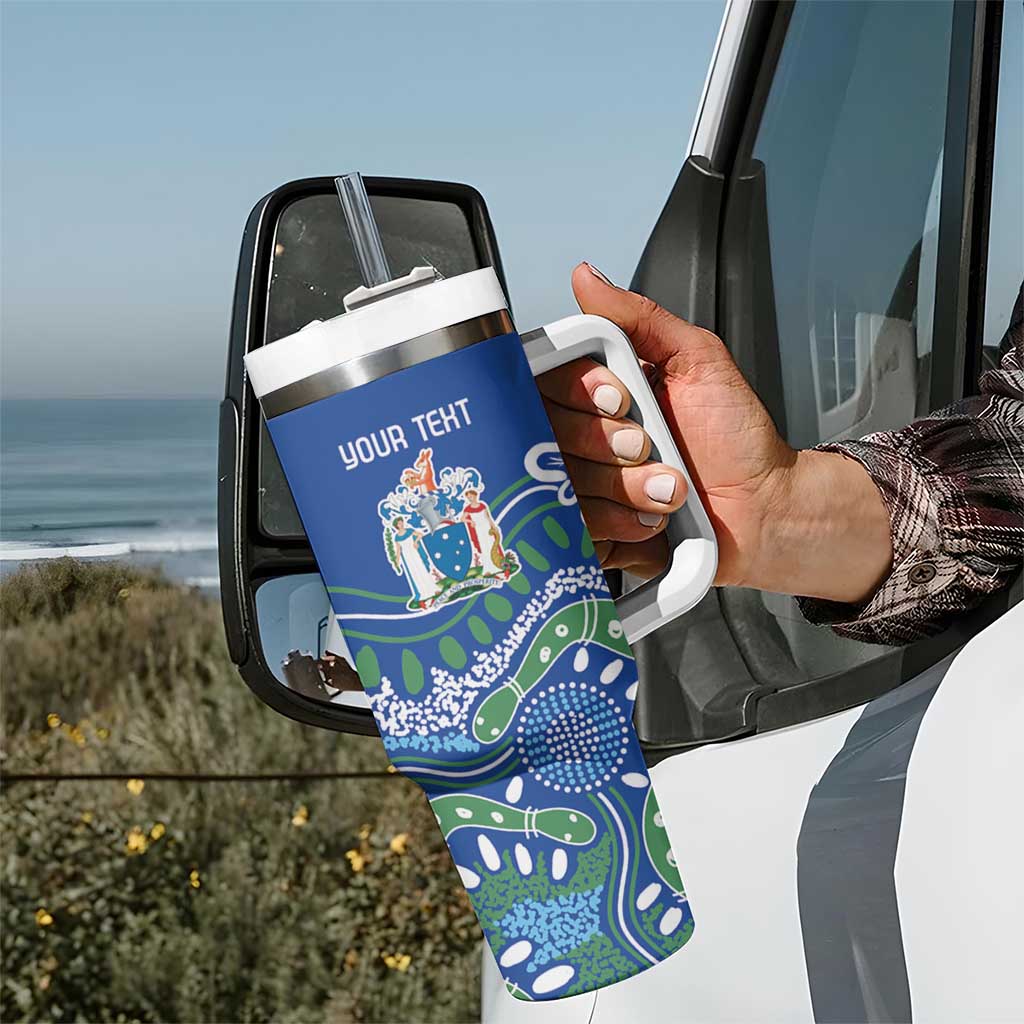 Personalised Australia Victoria Dragons Boat Tumbler With Handle Aussie Aboriginal Dot Style
