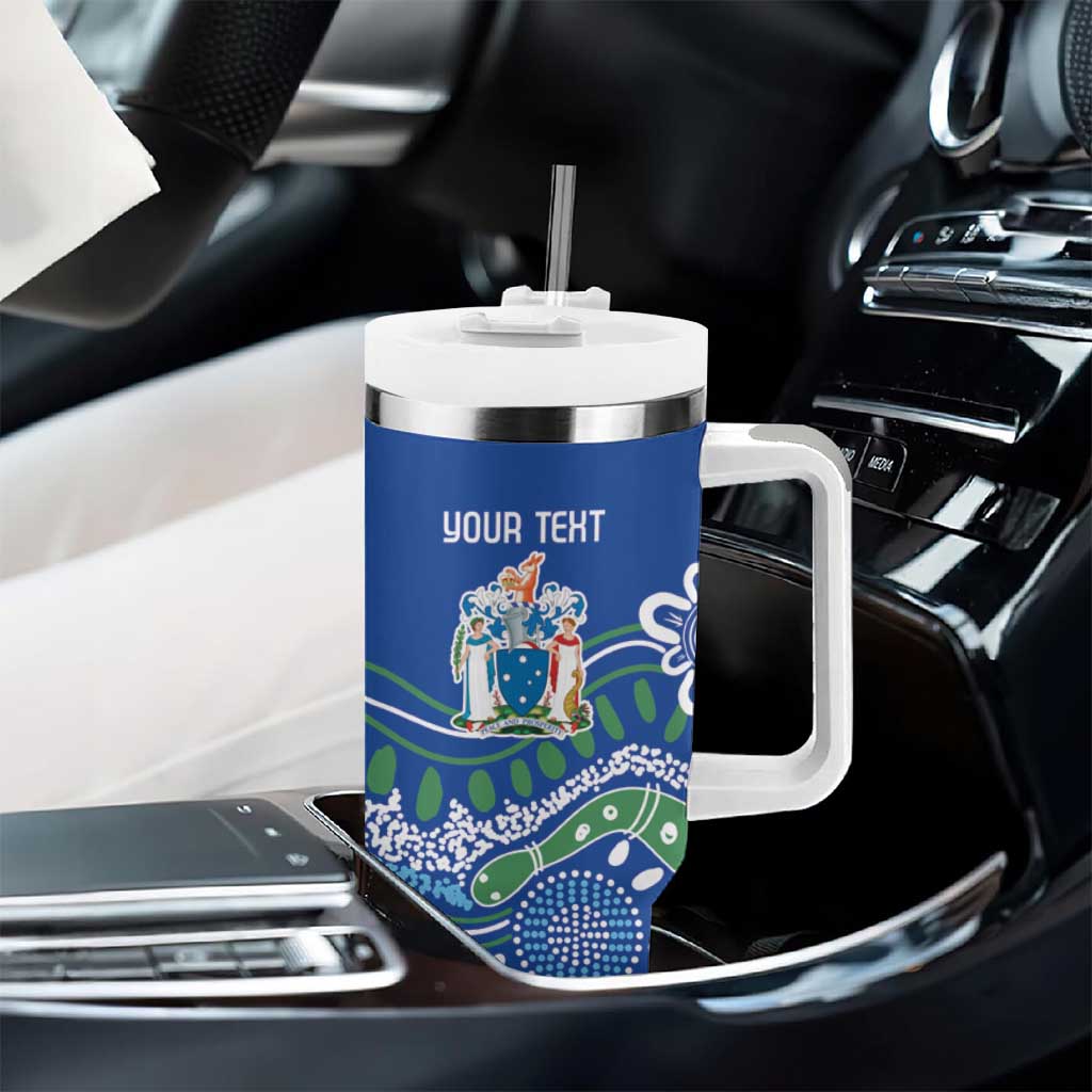 Personalised Australia Victoria Dragons Boat Tumbler With Handle Aussie Aboriginal Dot Style
