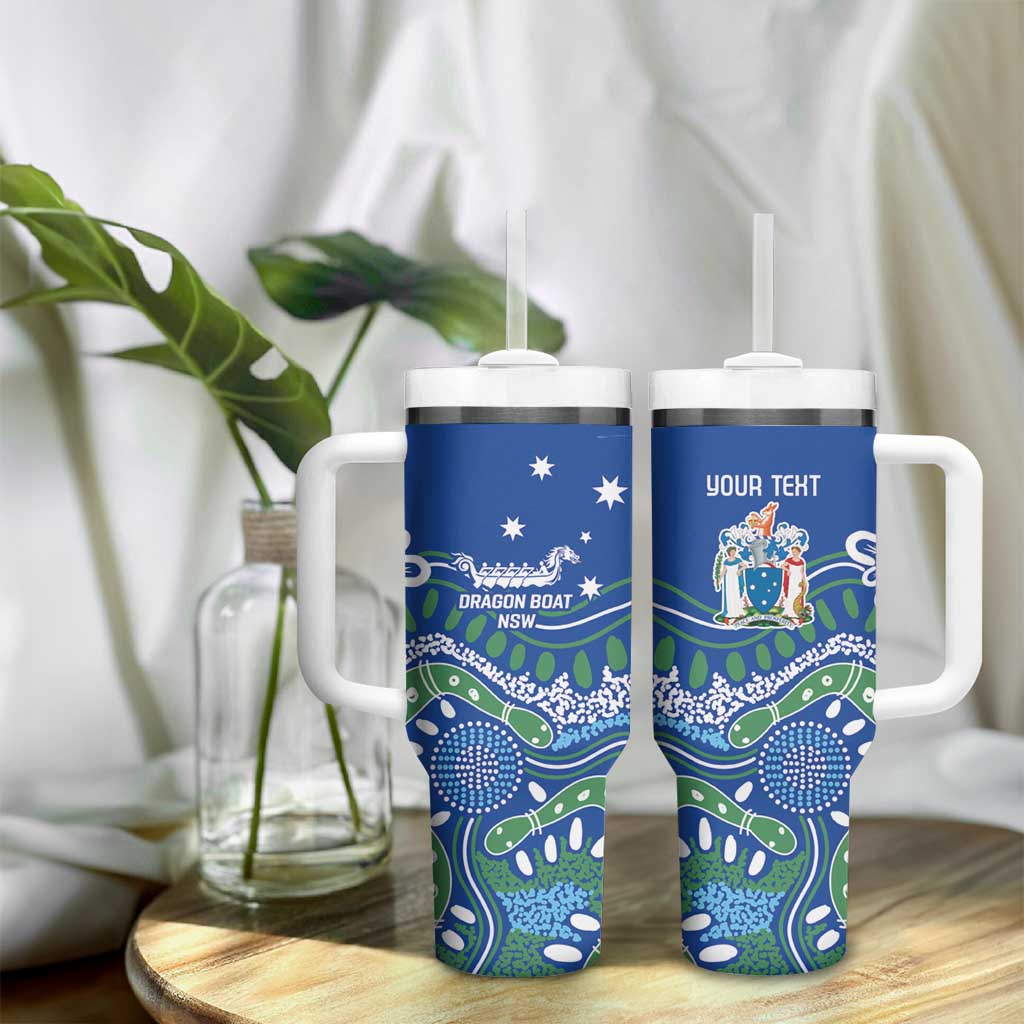 Personalised Australia Victoria Dragons Boat Tumbler With Handle Aussie Aboriginal Dot Style