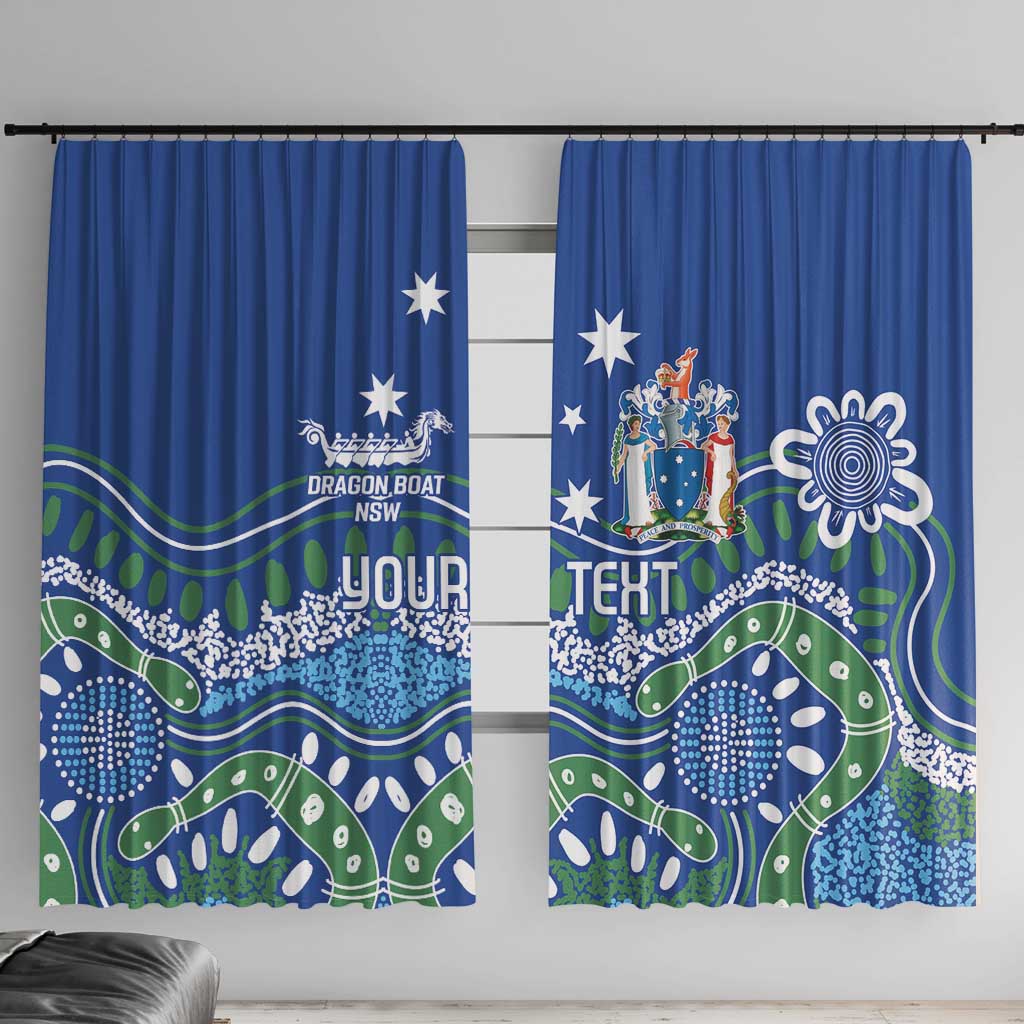 Personalised Australia Victoria Dragons Boat Window Curtain Aussie Aboriginal Dot Style