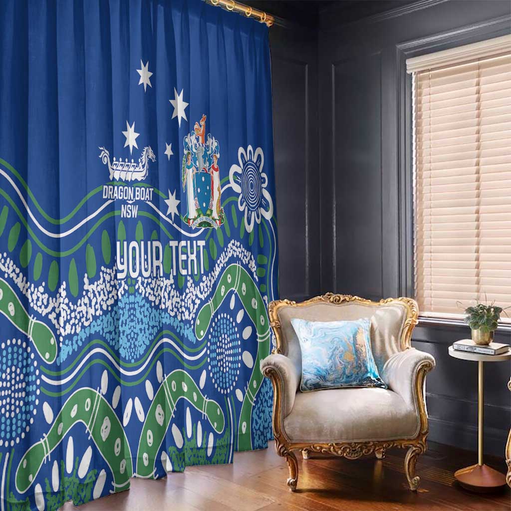 Personalised Australia Victoria Dragons Boat Window Curtain Aussie Aboriginal Dot Style