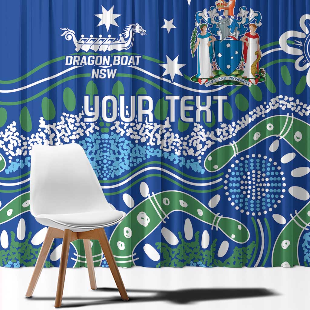Personalised Australia Victoria Dragons Boat Window Curtain Aussie Aboriginal Dot Style