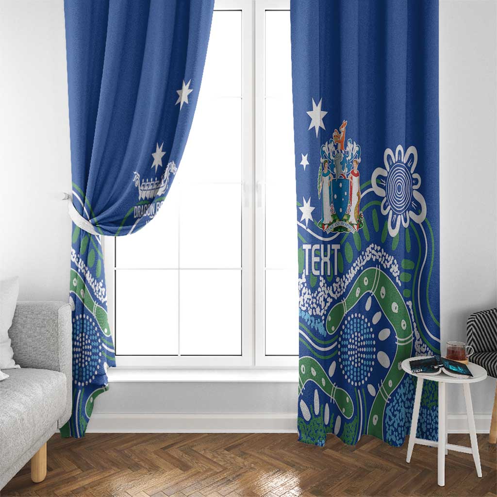 Personalised Australia Victoria Dragons Boat Window Curtain Aussie Aboriginal Dot Style
