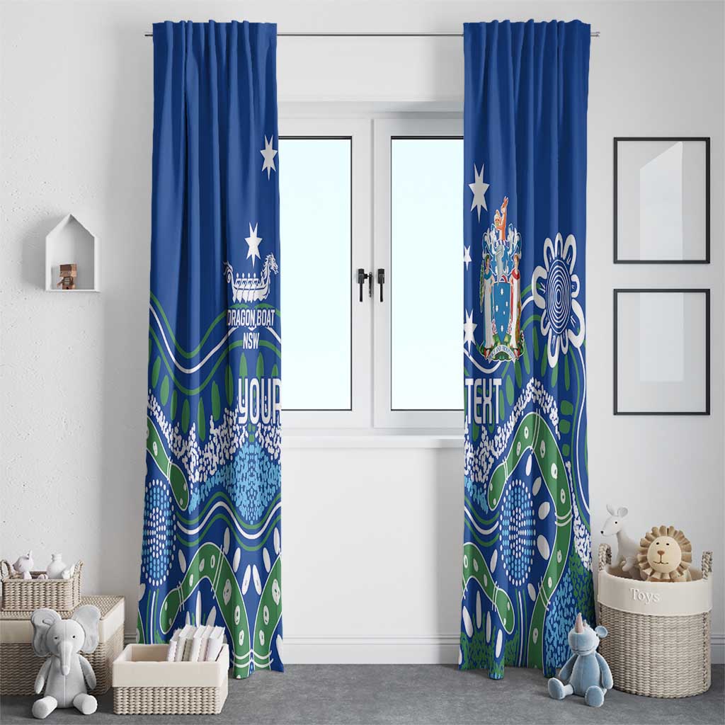 Personalised Australia Victoria Dragons Boat Window Curtain Aussie Aboriginal Dot Style