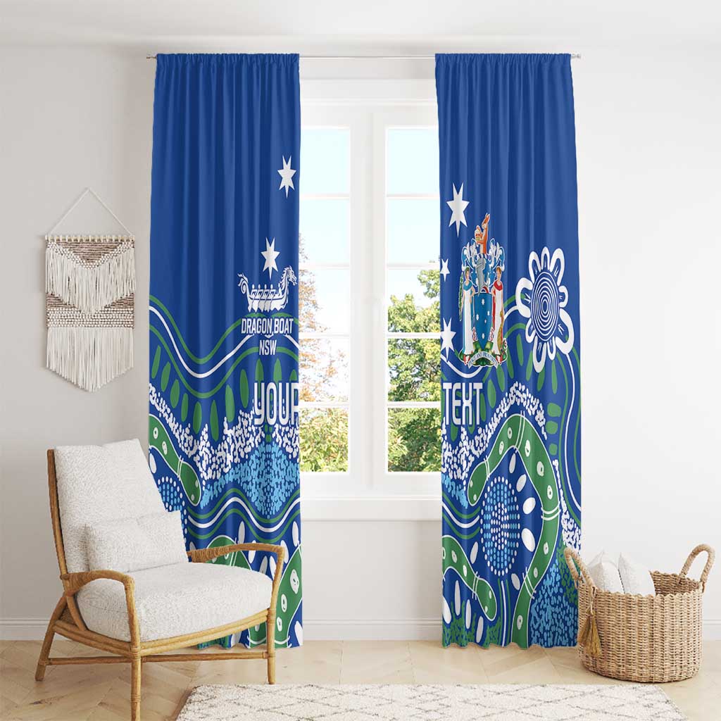 Personalised Australia Victoria Dragons Boat Window Curtain Aussie Aboriginal Dot Style