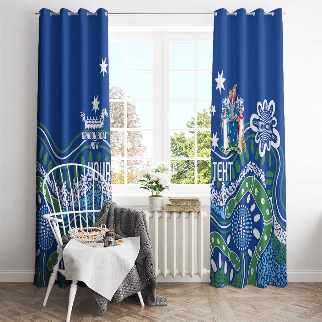 Personalised Australia Victoria Dragons Boat Window Curtain Aussie Aboriginal Dot Style