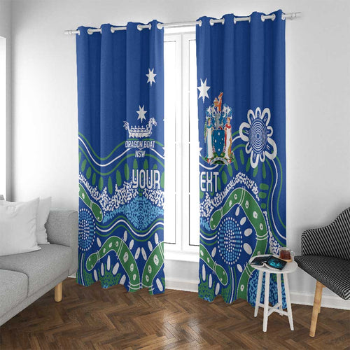 Personalised Australia Victoria Dragons Boat Window Curtain Aussie Aboriginal Dot Style