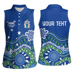 Personalised Australia Victoria Dragons Boat Women Sleeveless Polo Shirt Aussie Aboriginal Dot Style