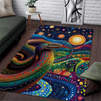 Aboriginal Dreamtime Rainbow Serpent Area Rug