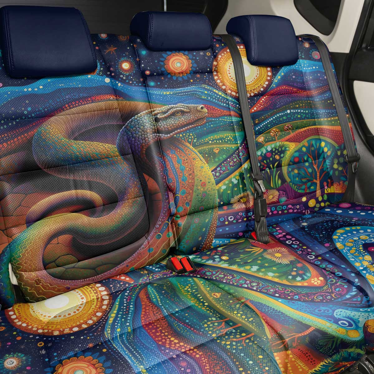 Aboriginal Dreamtime Rainbow Serpent Back Car Seat Cover