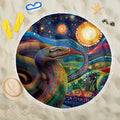 Aboriginal Dreamtime Rainbow Serpent Beach Blanket