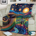Aboriginal Dreamtime Rainbow Serpent Blanket
