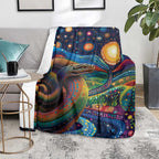 Aboriginal Dreamtime Rainbow Serpent Blanket