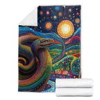 Aboriginal Dreamtime Rainbow Serpent Blanket
