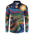 Aboriginal Dreamtime Rainbow Serpent Button Sweatshirt