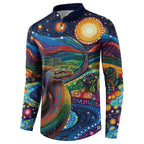 Aboriginal Dreamtime Rainbow Serpent Button Sweatshirt