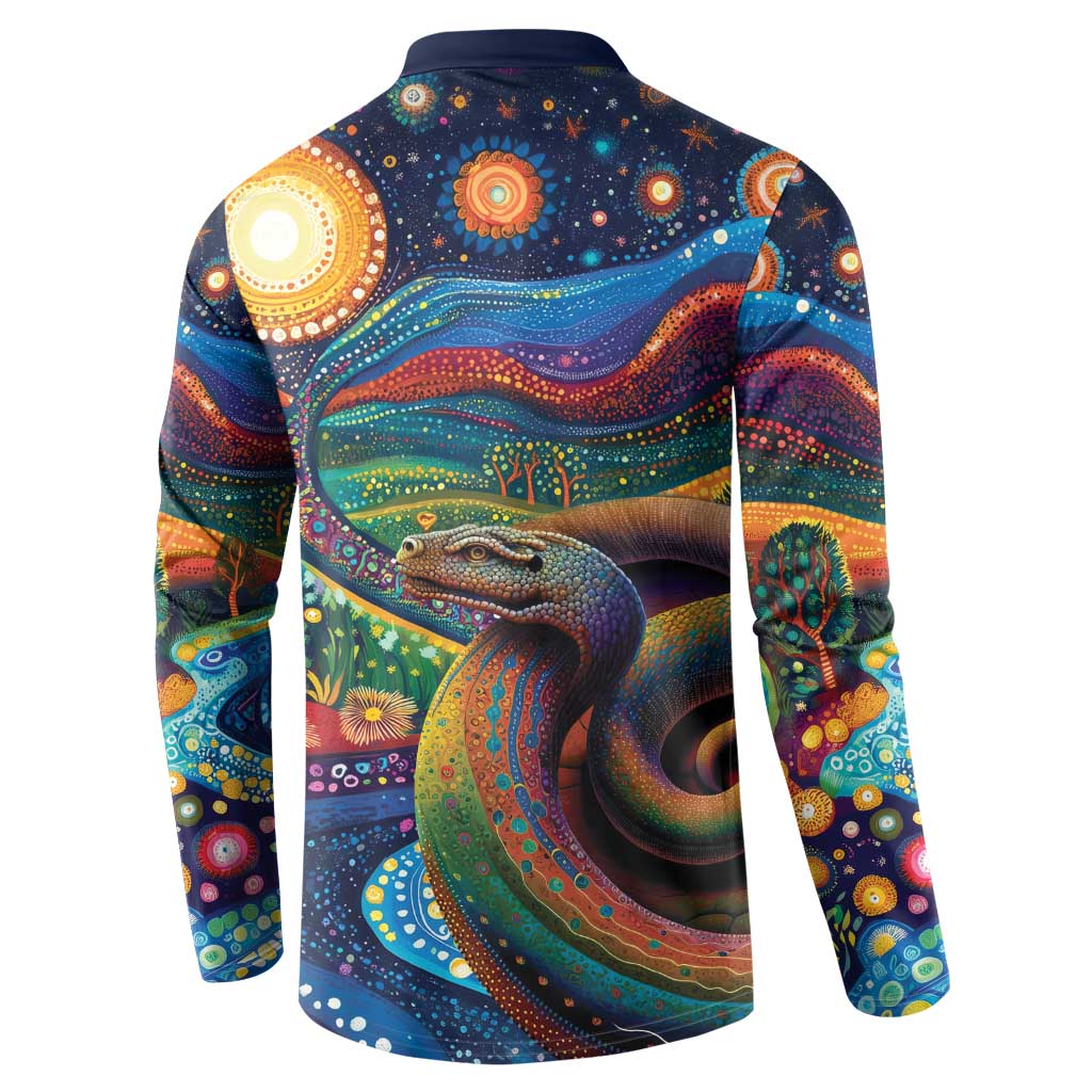 Aboriginal Dreamtime Rainbow Serpent Button Sweatshirt