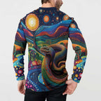 Aboriginal Dreamtime Rainbow Serpent Button Sweatshirt