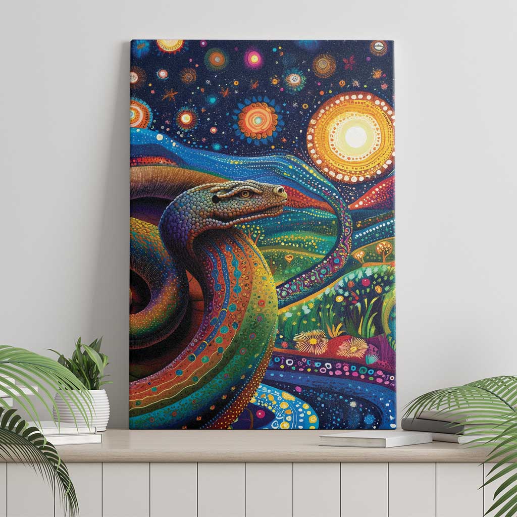 Aboriginal Dreamtime Rainbow Serpent Canvas Wall Art