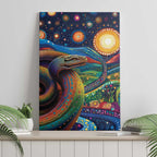Aboriginal Dreamtime Rainbow Serpent Canvas Wall Art