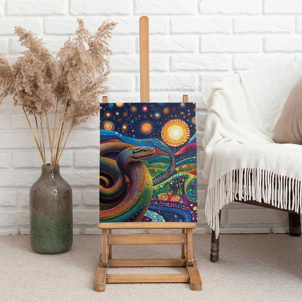 Aboriginal Dreamtime Rainbow Serpent Canvas Wall Art