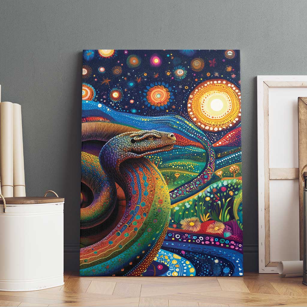 Aboriginal Dreamtime Rainbow Serpent Canvas Wall Art