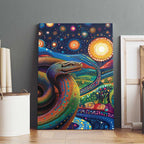 Aboriginal Dreamtime Rainbow Serpent Canvas Wall Art