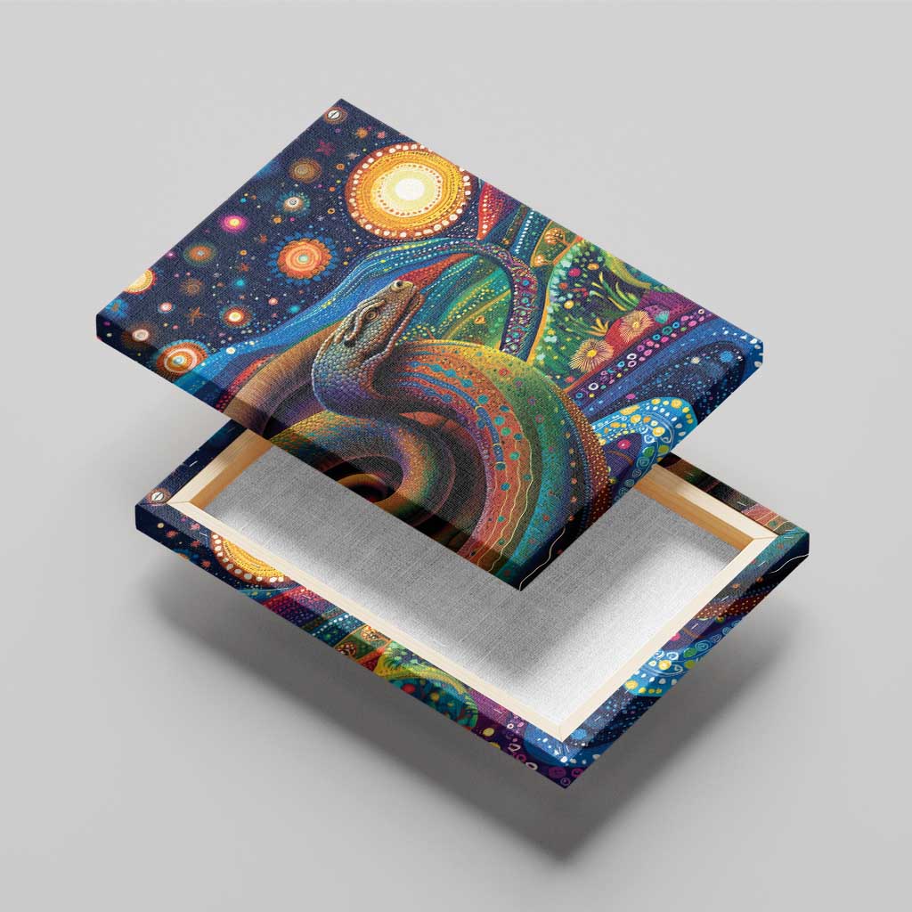 Aboriginal Dreamtime Rainbow Serpent Canvas Wall Art