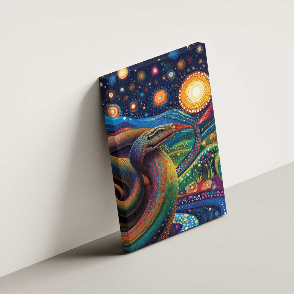 Aboriginal Dreamtime Rainbow Serpent Canvas Wall Art