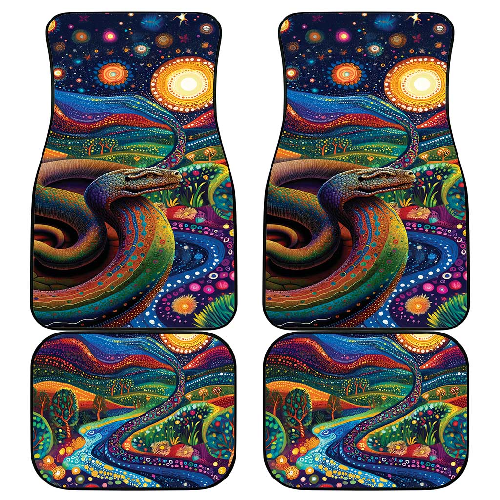 Aboriginal Dreamtime Rainbow Serpent Car Mats