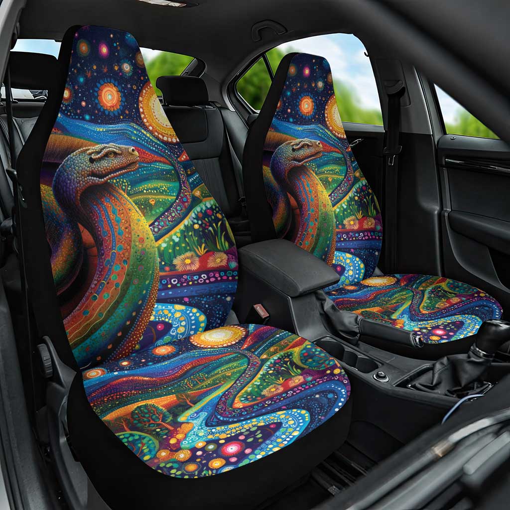 Aboriginal Dreamtime Rainbow Serpent Car Seat Cover