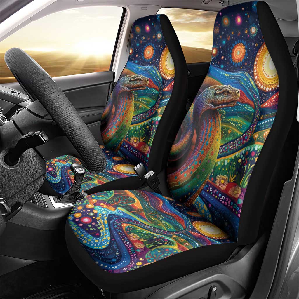 Aboriginal Dreamtime Rainbow Serpent Car Seat Cover